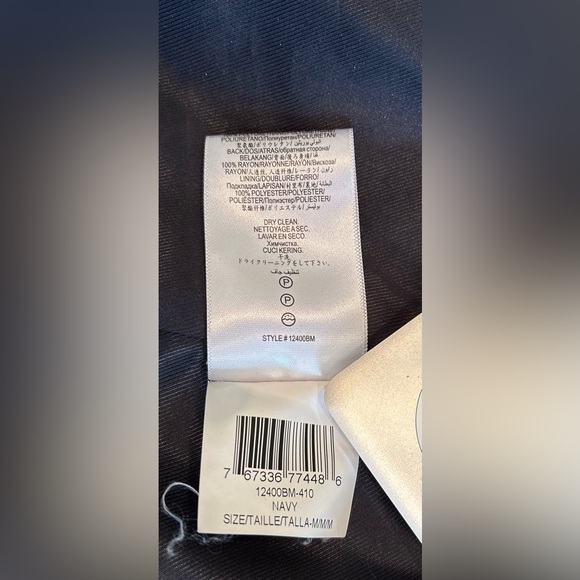 BCBG MaxAzria Samantha Wool Hooded Duffle Toggle Coat Navy Blue Women Sz M - Picture 10 of 11